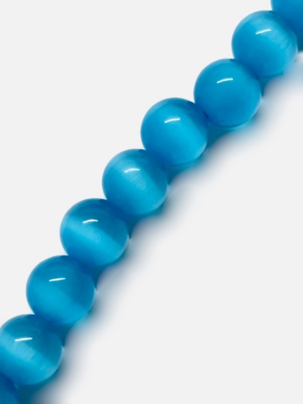 As Low As $2 Aqua Blue Cat's Eye Glass Rounds 8mm (20)